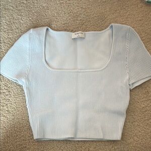 Babaton Light Blue Ribbed Women's Top